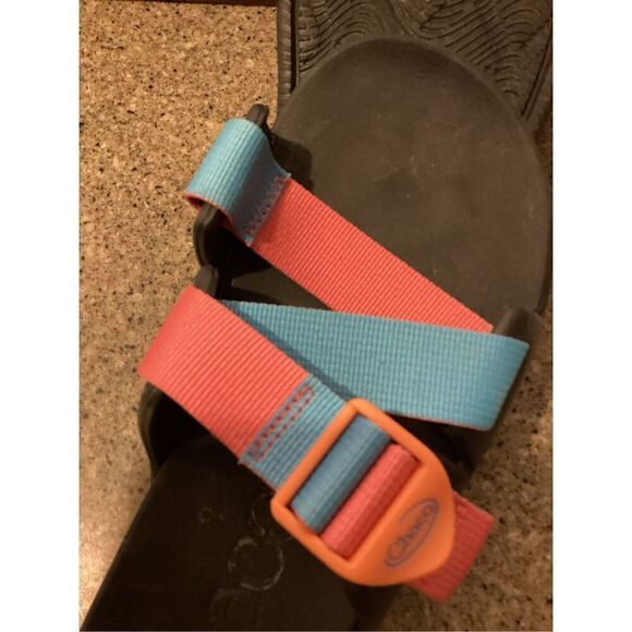 Chaco Lowdown Chillos Slides Sz 8 Pink Blue - Picture 11 of 11